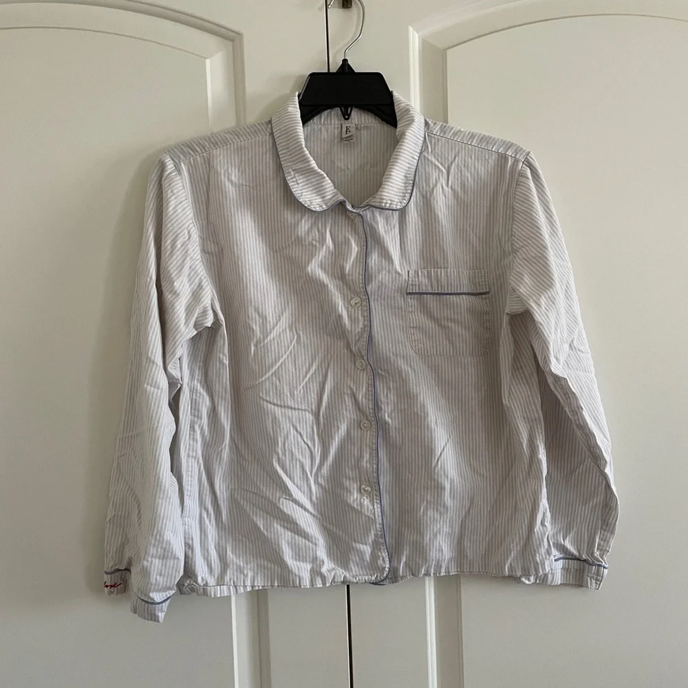 Women’s Striped White Pajama Set - Picture 2 of 7